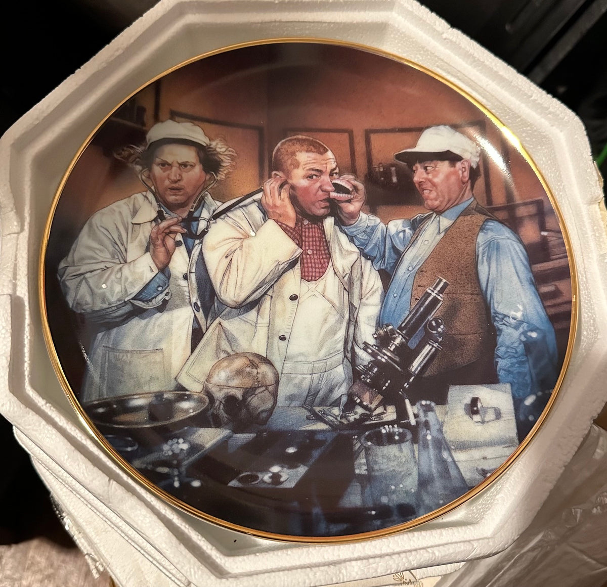 Three Stooges Franklin Mint Plate Set (3 Plates)
