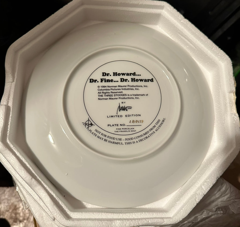 Three Stooges Franklin Mint Plate Set (3 Plates)