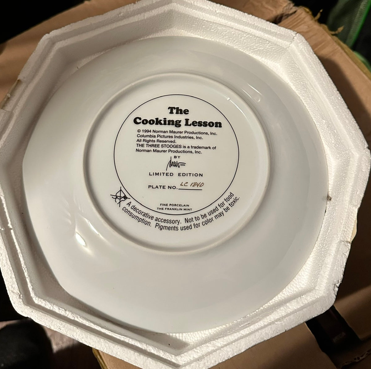 Three Stooges Franklin Mint Plate Set (3 Plates)