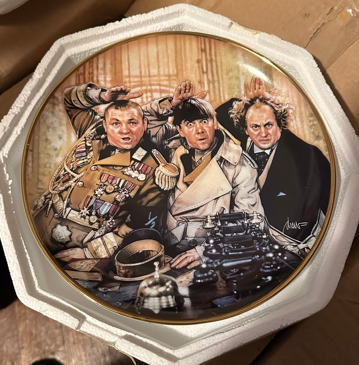 Three Stooges Franklin Mint Plate Set (3 Plates)
